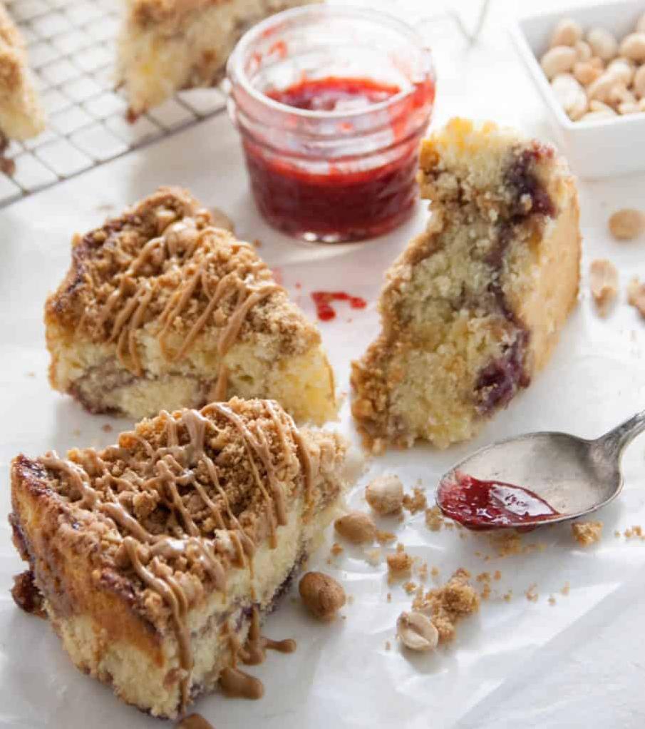  A coffee cake that tastes like childhood – Peanut Butter and Jelly Coffee Cake.