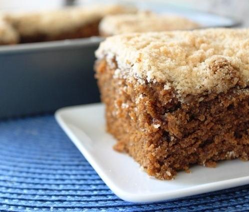  A dish of coffee cake served with a hot cuppa joe is a match made in heaven.
