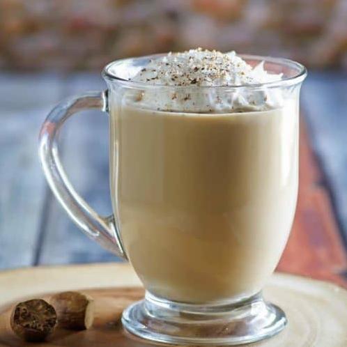  A perfect brew for any winter evening, the chocolate eggnog latte is a sweet delight.