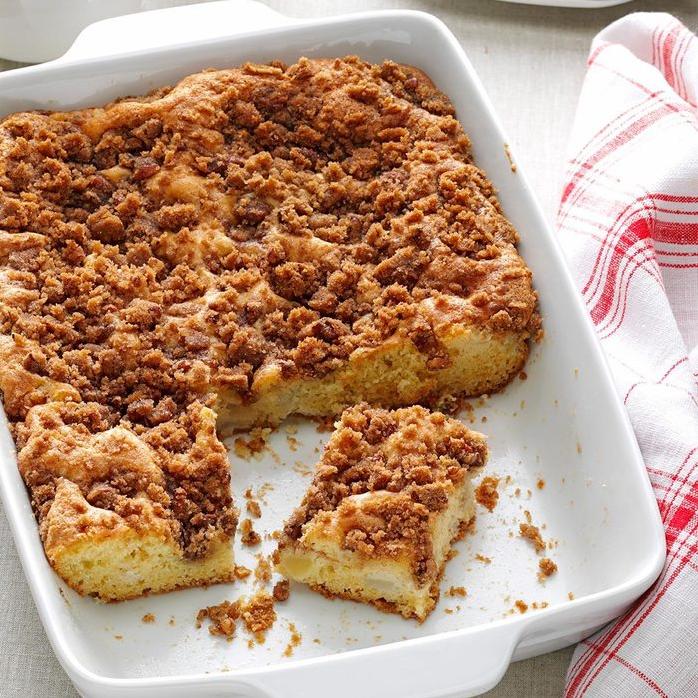  A slice of apple-pear coffee cake is perfect for breakfast or as an afternoon snack.