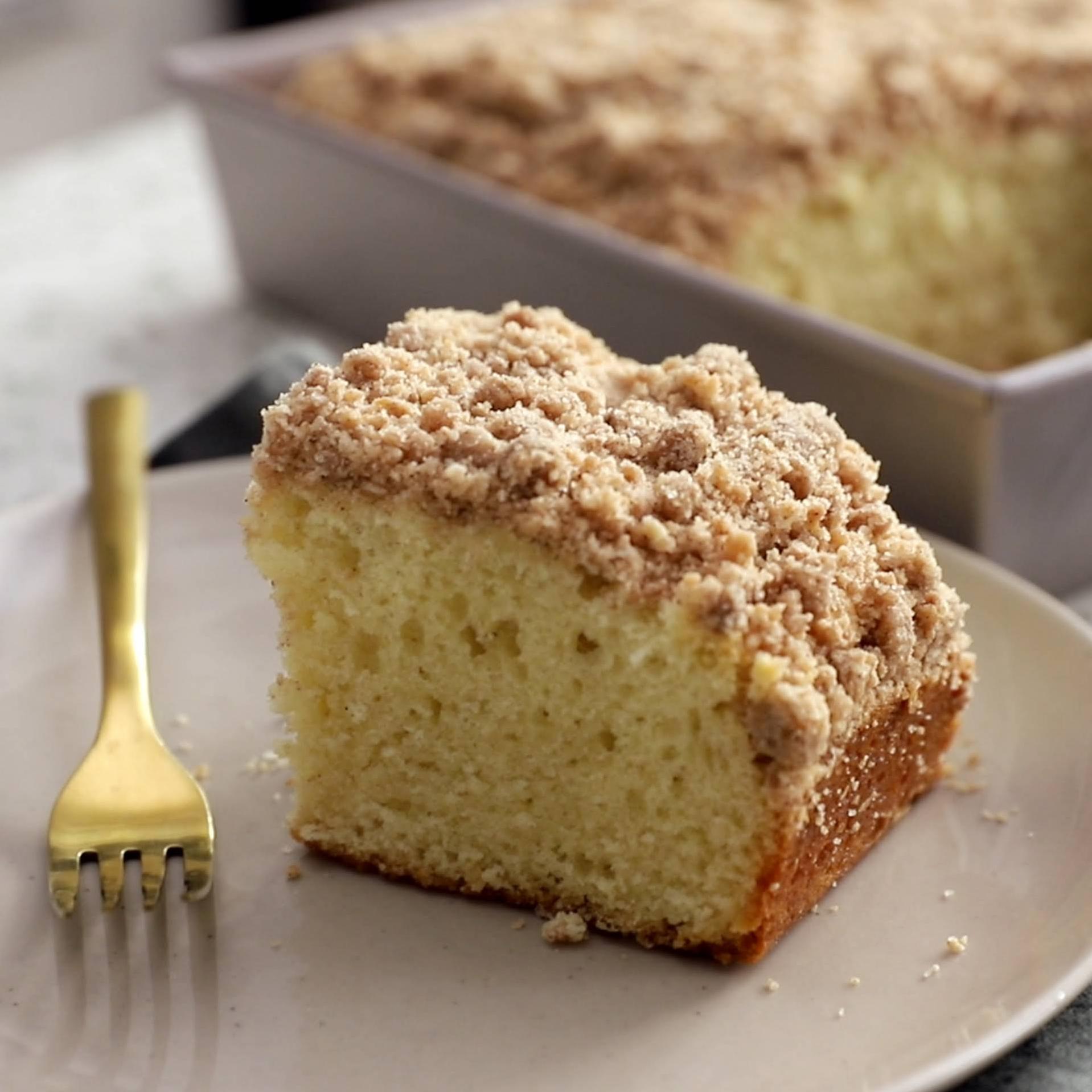  A slice of heaven on a plate - this coffee cake is the perfect way to start your morning!