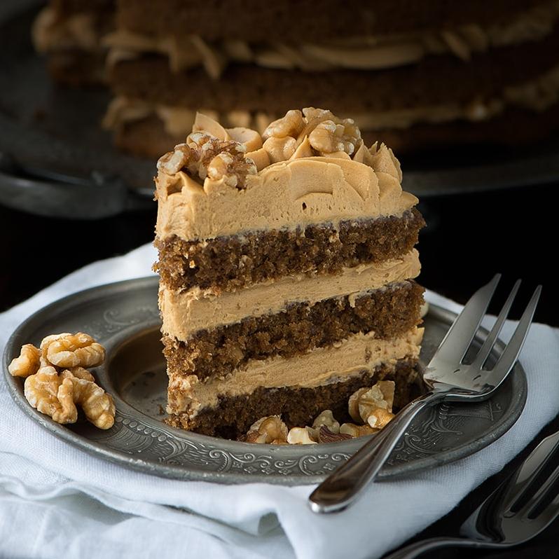  A slice of heaven on your plate - this coffee and walnut cake is happiness in every bite!