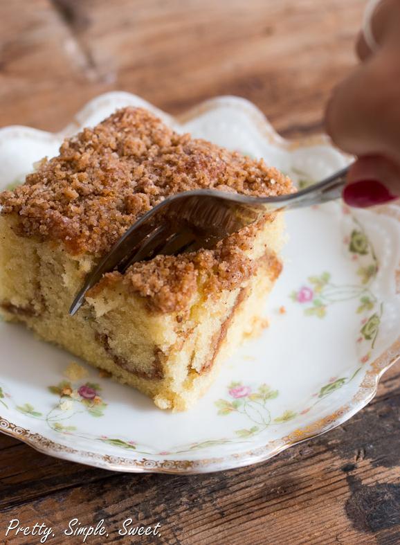  A slice (or two) of this cinnamon-streusel cake is the perfect accompaniment to your morning coffee.