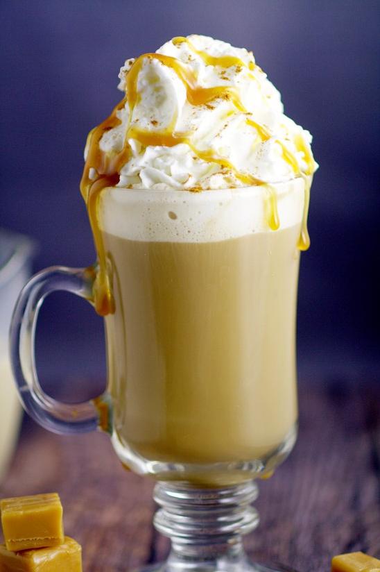 A spoonful of whipped cream adds the finishing touch to this luxurious drink.