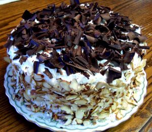 Almond Torte With Mocha Whipped Cream Frosting