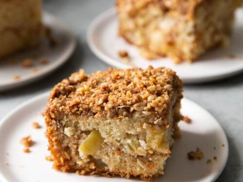  Baked to perfection with a crunchy oat crumble on top, this coffee cake is a delectable treat.