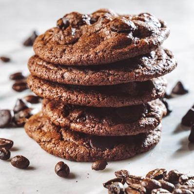  Bits of chocolate chips and instant espresso blend together for a match made in cookie heaven.