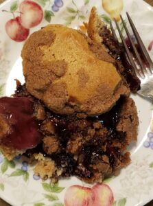Blueberry Pie Filling Coffee Cake With Spice Topping