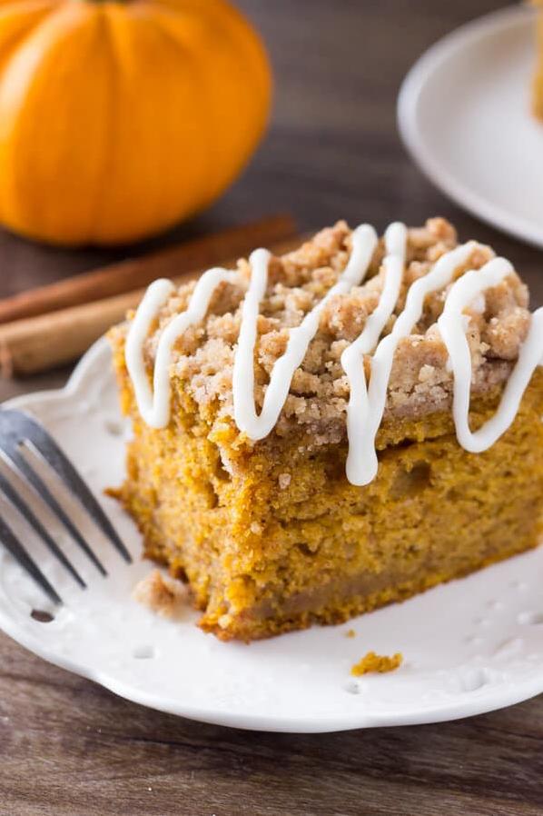  Breakfast just got better with this pumpkin streusel coffee cake