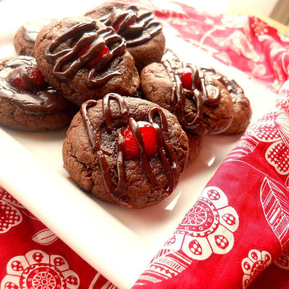  Chocolate and cherry - a match made in cookie heaven.