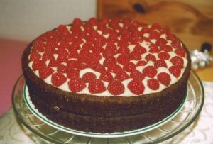 Chocolate Raspberry Torte With Mocha Cream Filling