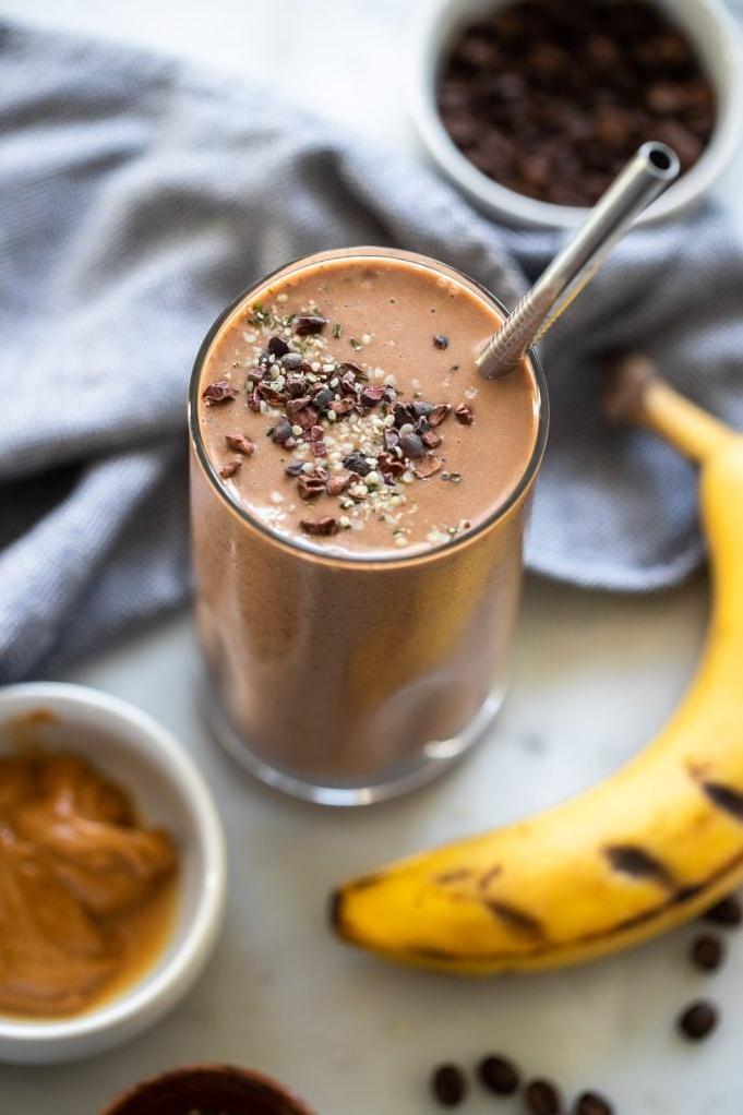  Creamy and delicious, this vegan mocha smoothie is an easy and healthy way to satisfy your cravings