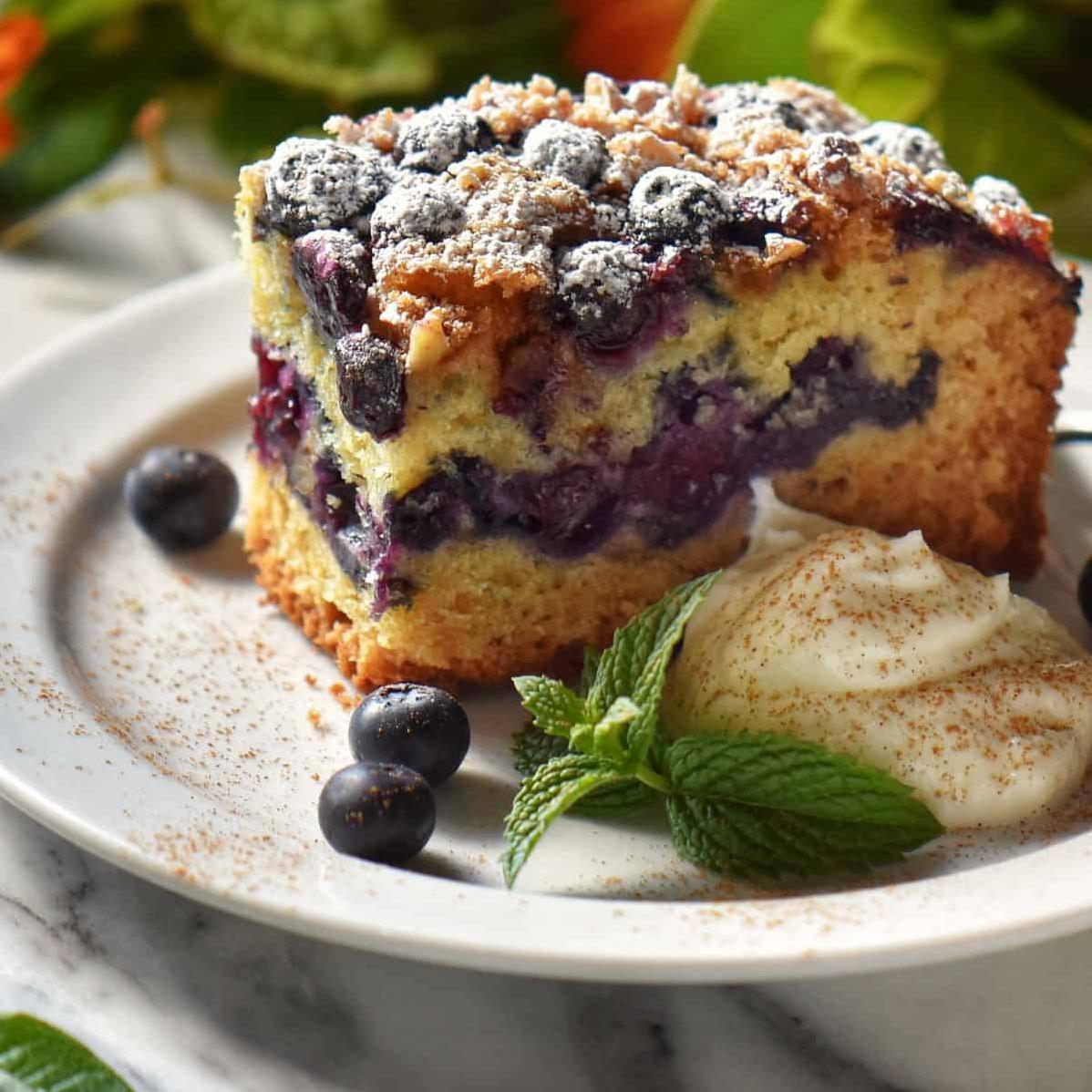  Dive into this heavenly blueberry-packed coffee cake!