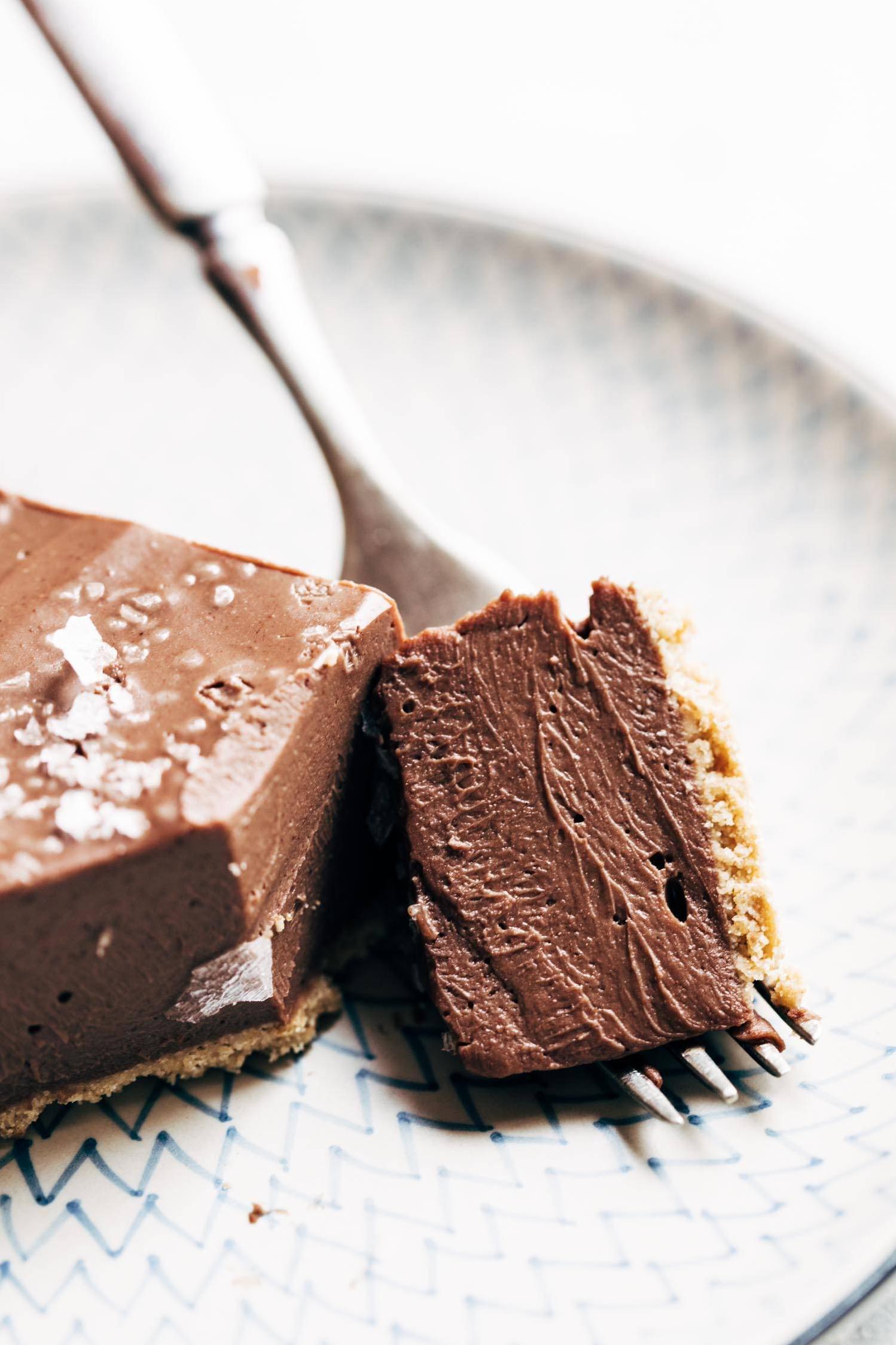  Don't let the word vegan fool you, this pie is just as indulgent as any other chocolate dessert.