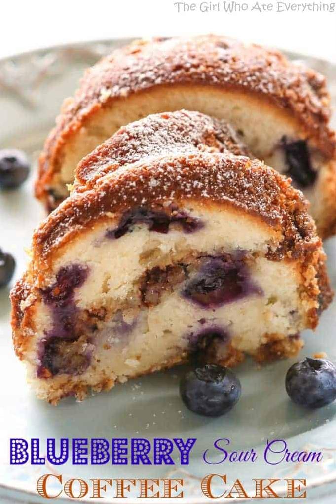  Enjoy a slice of heaven with every bite of this delightful Blueberry Sour Cream Coffee Cake.