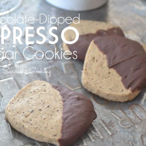 Espresso Cookies Dipped in Chocolate.