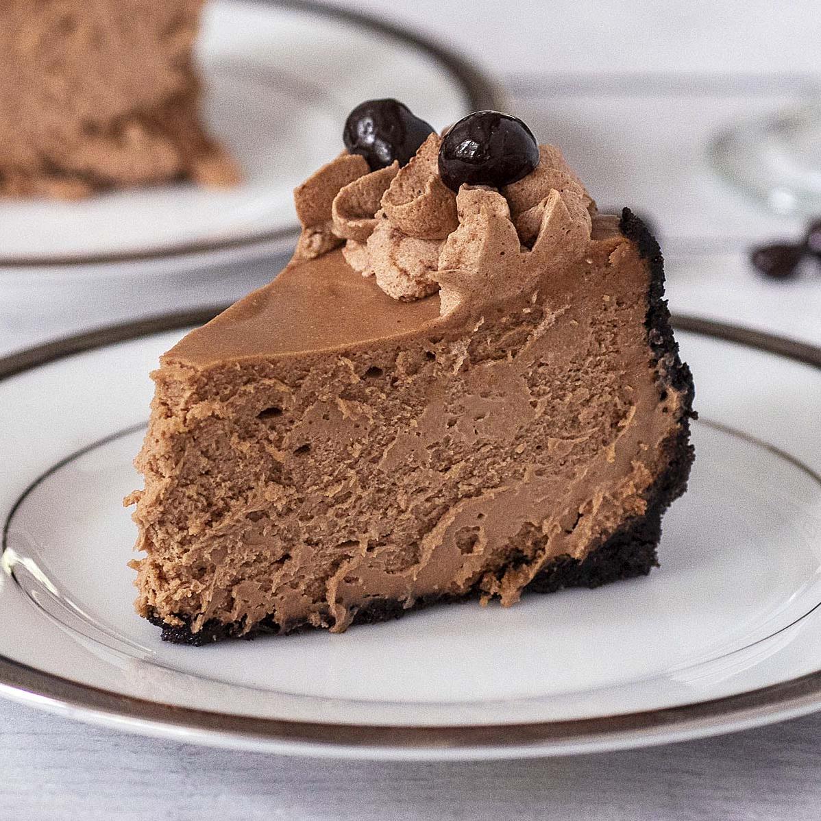  Give in to indulgence with this heavenly mocha-chocolate cheesecake