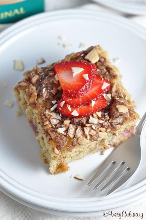  Have a slice of heaven. This Strawberry Almond Coffee Cake is the perfect accompaniment to a hot cup of coffee.