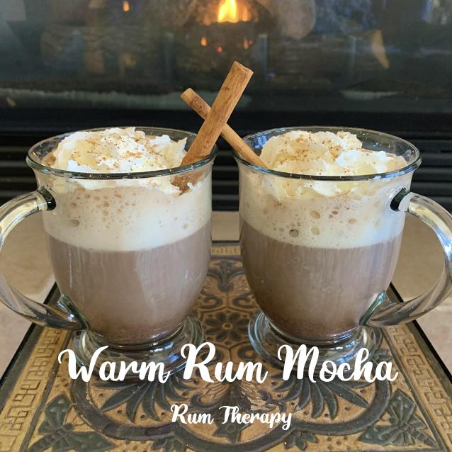  Indulge in the creamy goodness of hot rum mocha.