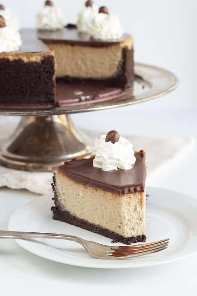  Indulge in the perfect decadence of creamy cheesecake with a jolt of coffee goodness.