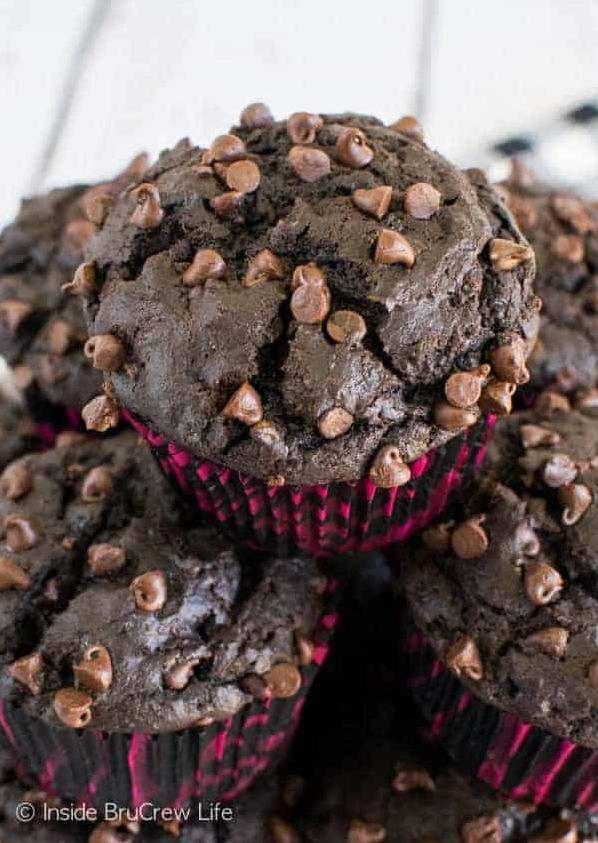  Indulge in the rich and moist texture of these mocha muffins.