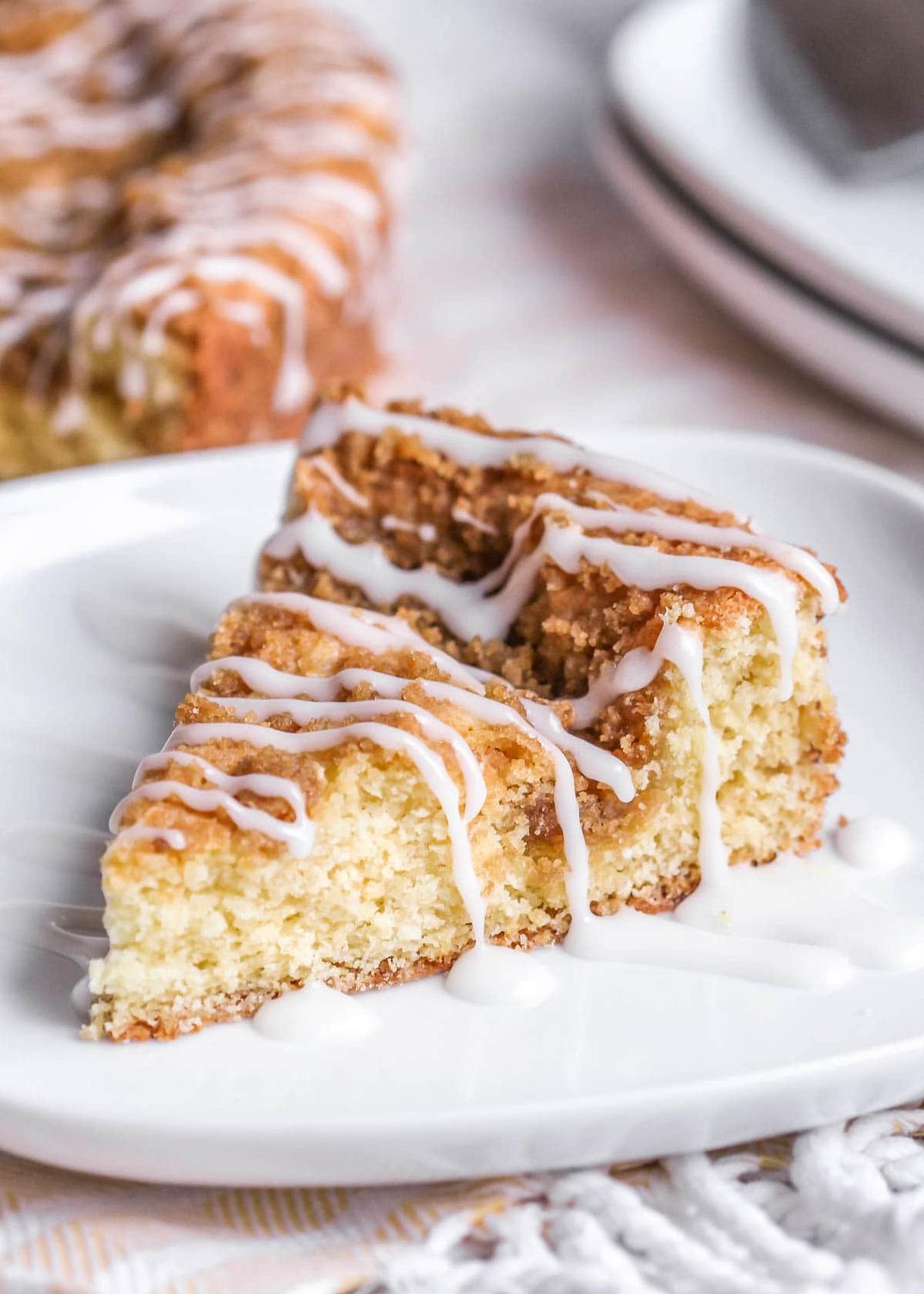  Indulge yourself in a quick and easy coffee cake that's bursting with cheesy goodness.