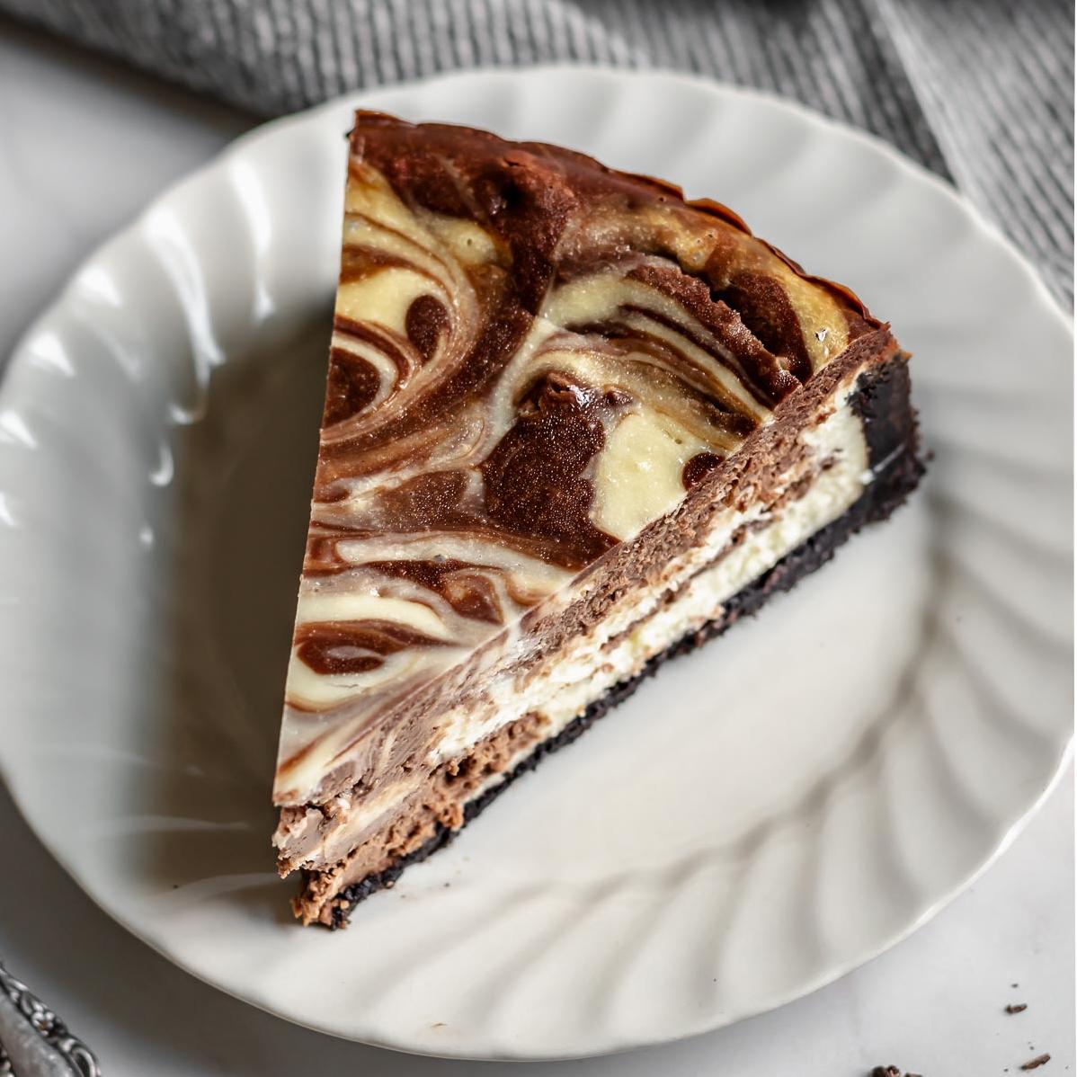  Life is short, eat dessert first with our Mocha Swirl Cheesecake