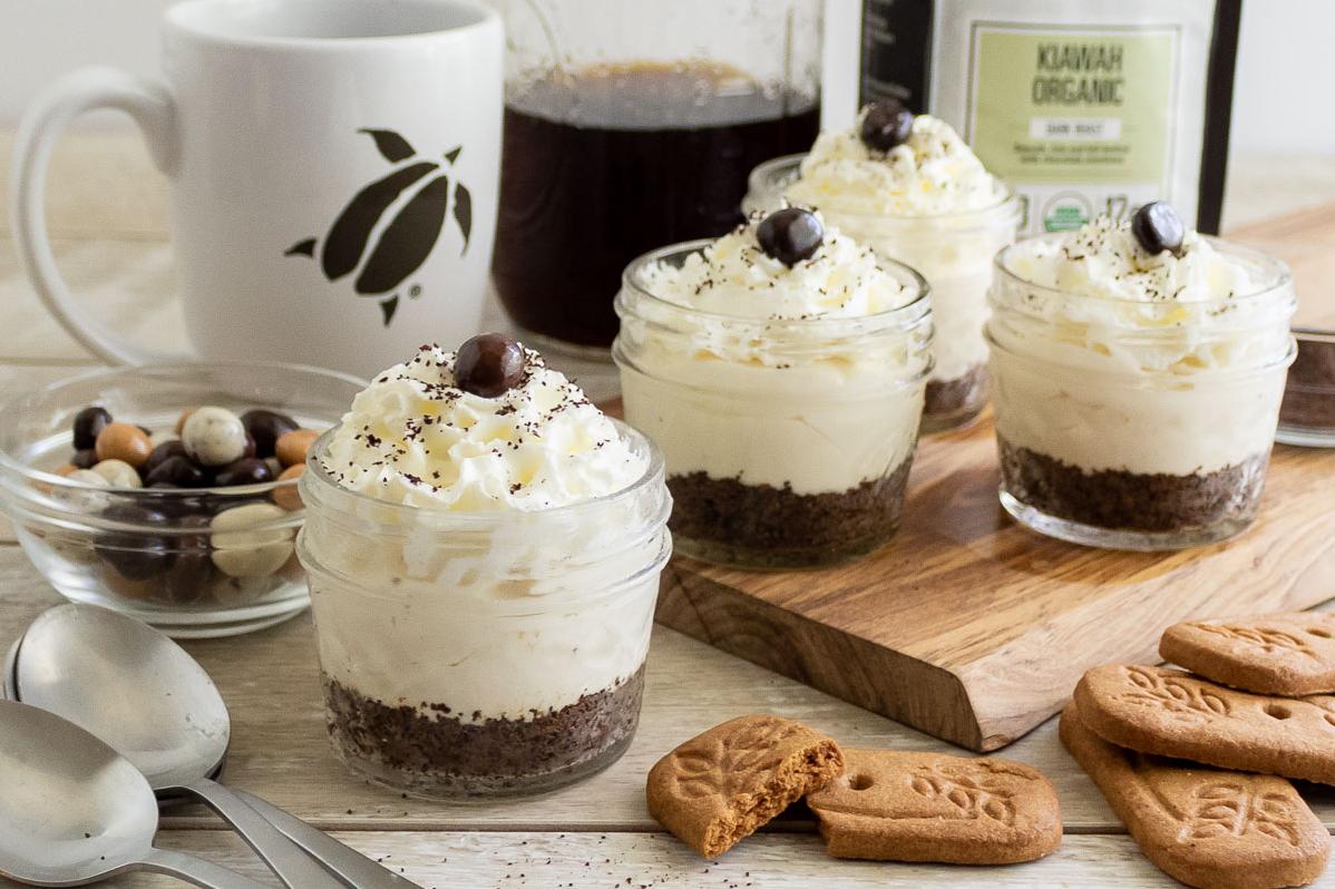  Melted chocolate and creamy cheesecake make a heavenly pair in these coffee cups.