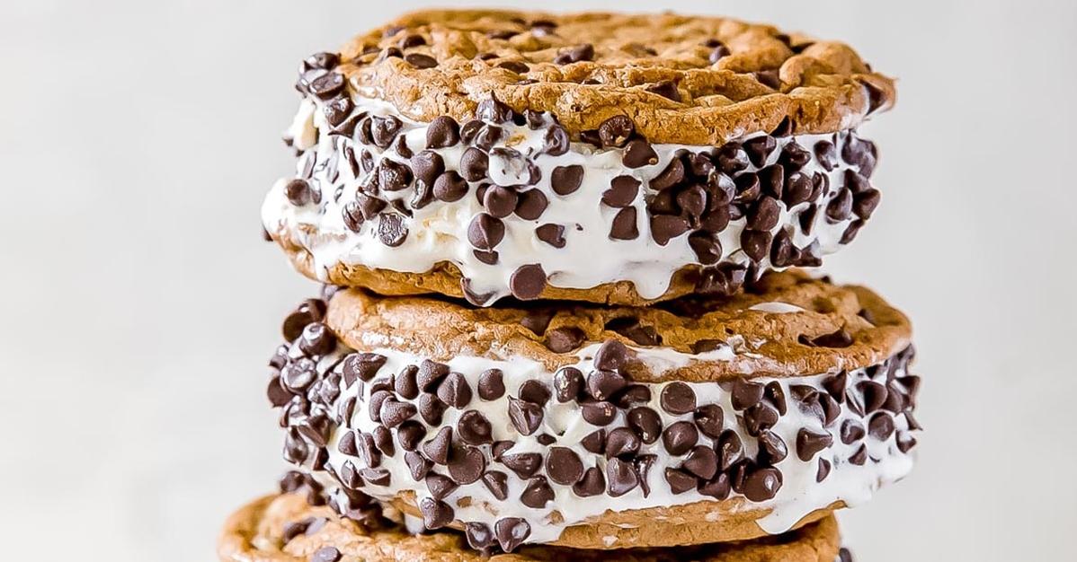  Moan with every bite of this soft and creamy ice cream sandwiched between two chewy chocolate cookies.