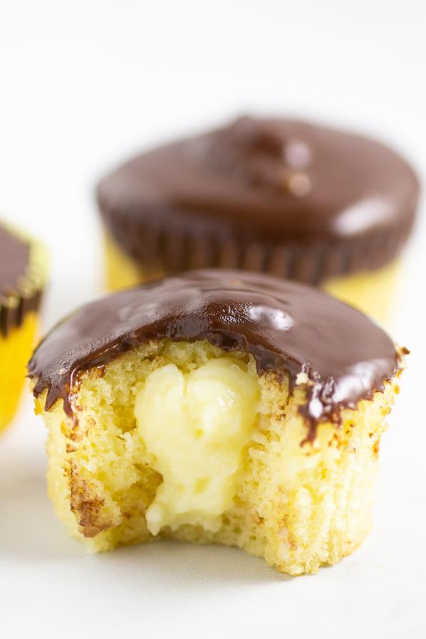  One bite of these Boston Cream Cupcakes and you'll be hooked!