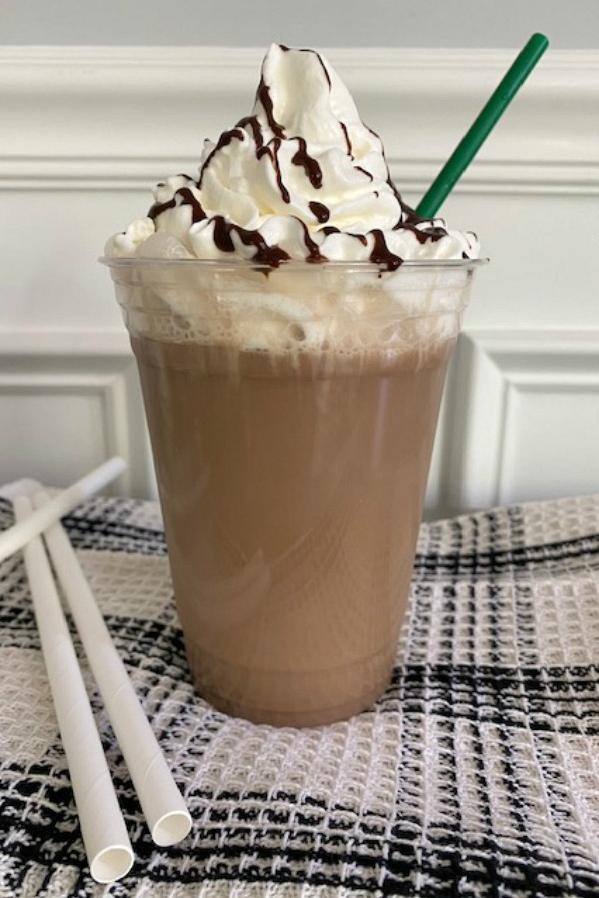  One sip of this mocha frappé and you'll feel like you're on cloud nine.