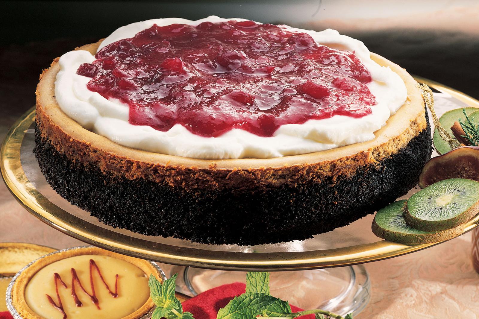  Satisfy your coffee and dessert cravings with this Cranberry Mocha Cheesecake