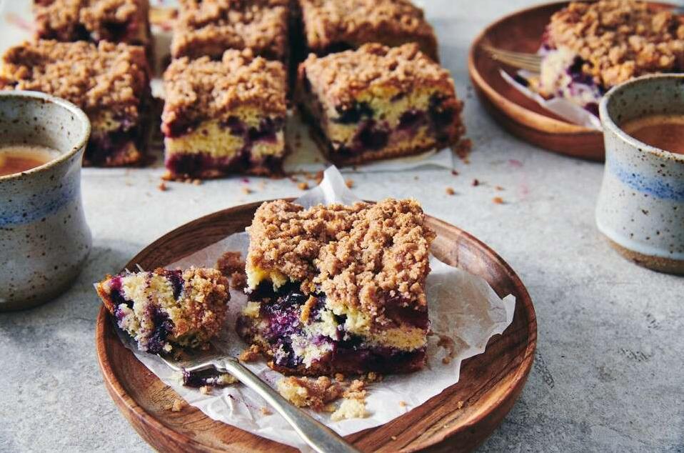  Satisfy your coffee cake craving with this blueberry-filled slice of heaven.