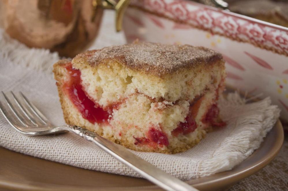  Satisfy your sweet tooth and coffee cravings with this fruit-filled coffee cake!