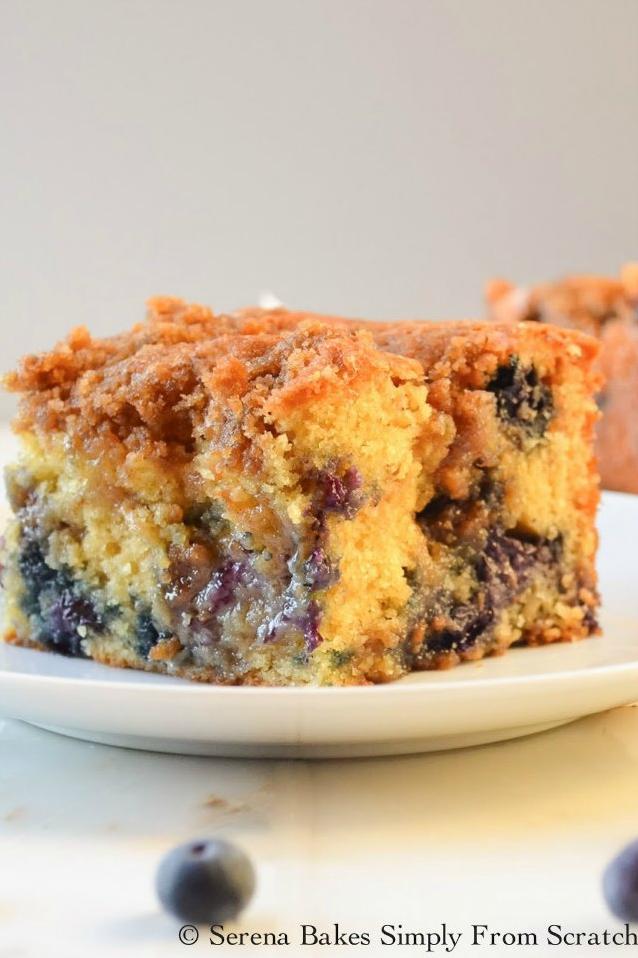  Satisfy your sweet tooth with a slice of Blueberry Cinnamon Coffee Cake