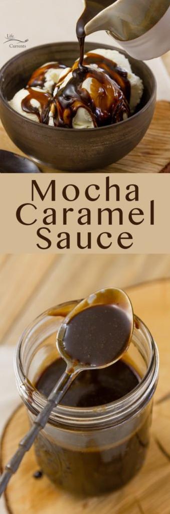  Satisfy your sweet tooth with this indulgent mocha caramel sauce drizzled over ice cream.