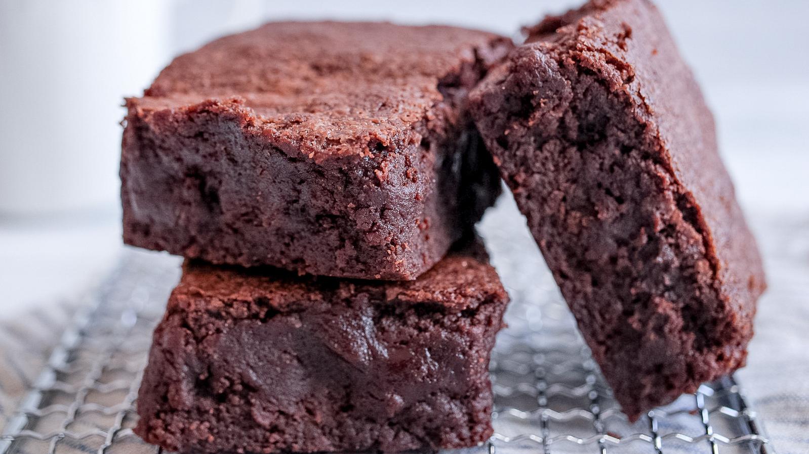  Say goodbye to plain old brownies and hello to a decadent chocolate coffee treat.