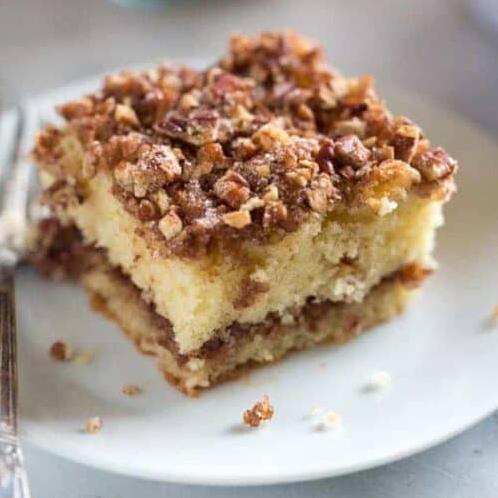  Serve a slice of this coffee cake with a cup of hot coffee and you'll be in breakfast heaven.