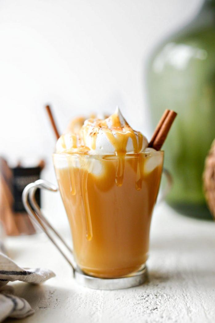  Sip on this perfect blend of caramel, coffee, and apple cider for a cozy fall day.