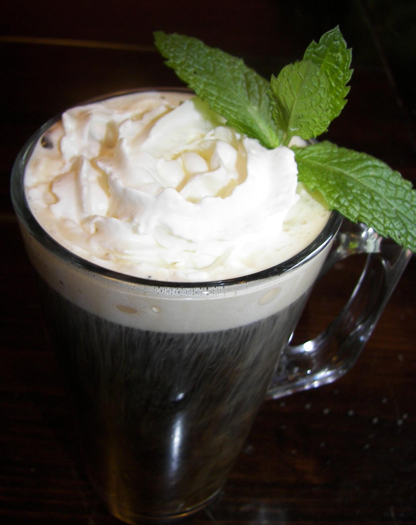  Sit back, relax and sip on this refreshing coffee with mint.