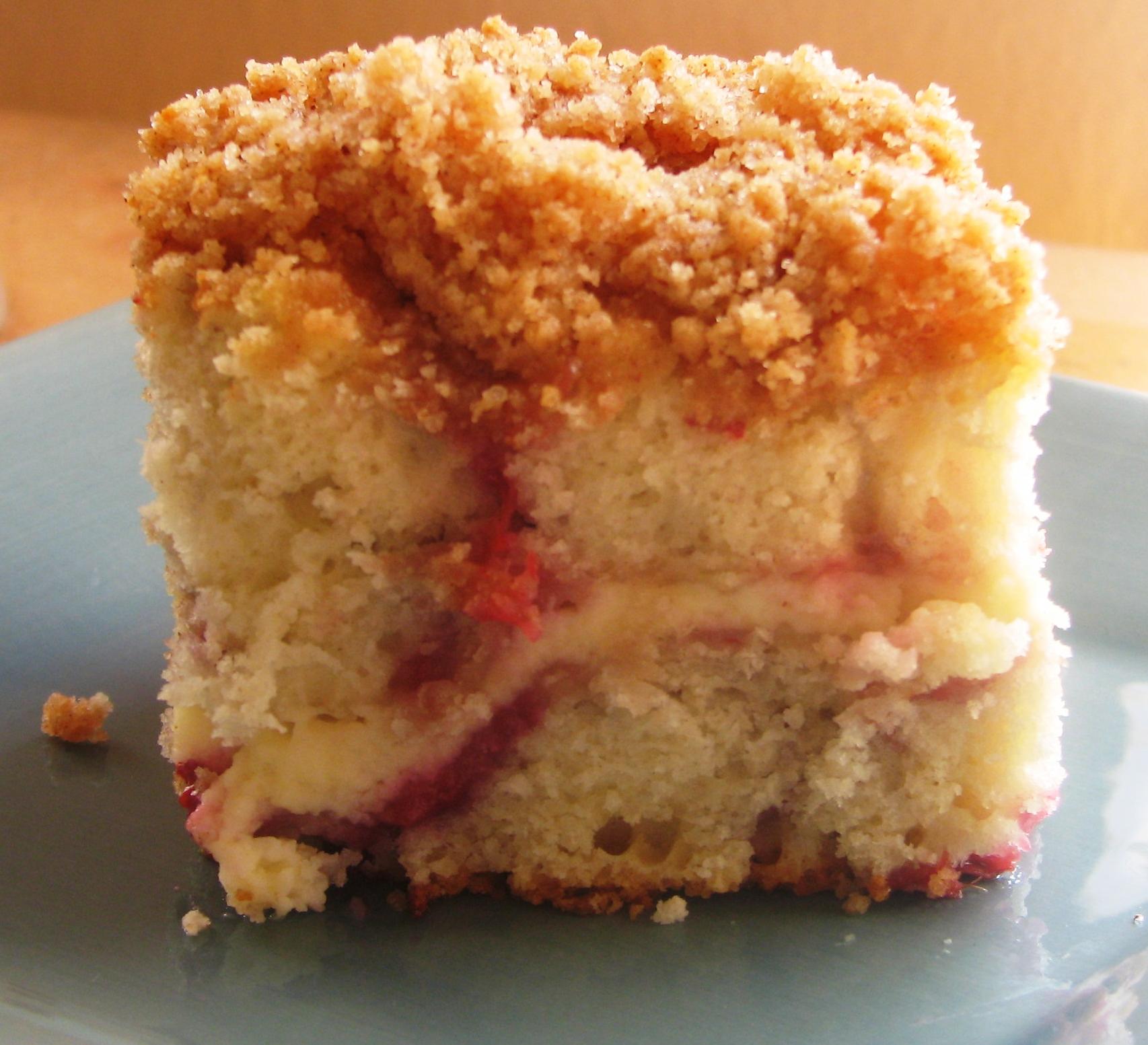  Start your day off on the sweet side with a slice of this raspberry cream cheese coffee cake.