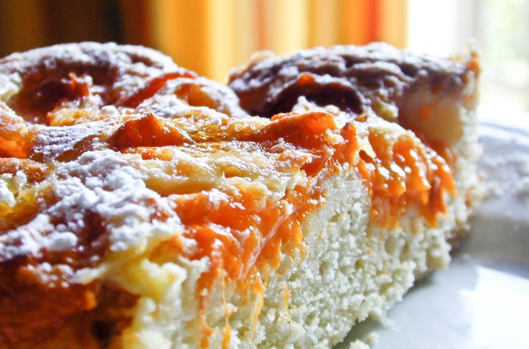  Start your day off right with a slice of this indulgent cinnamon chocolate apricot coffee cake
