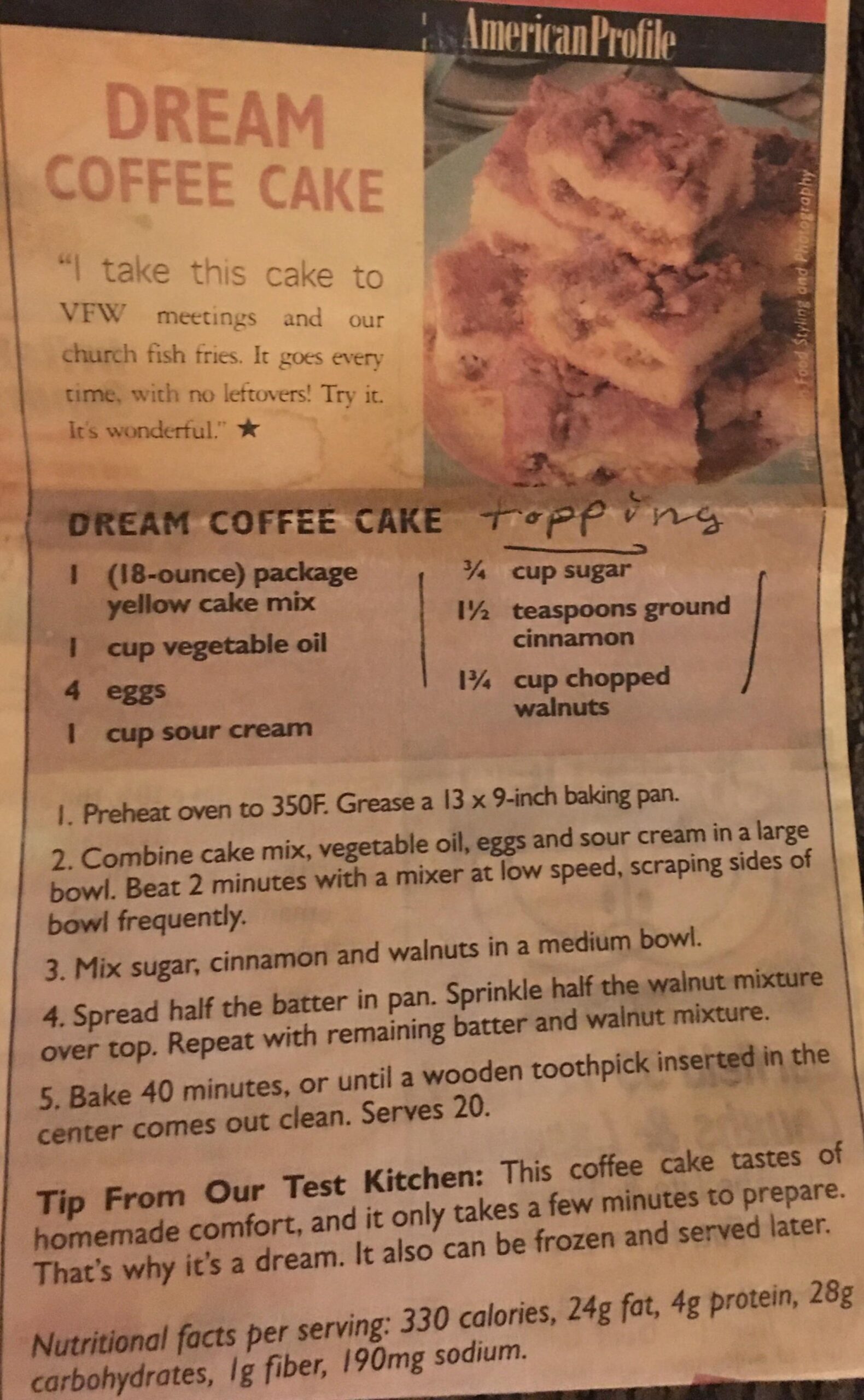  Start your day on a sweet note with Dream Coffee Cake.