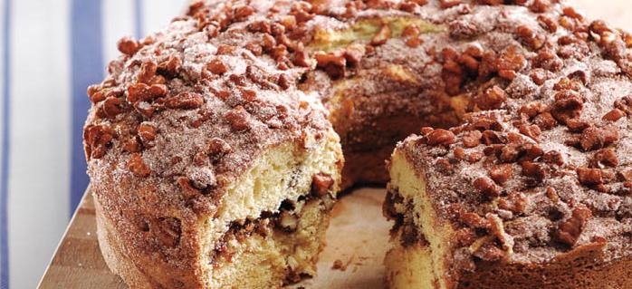  Start your day on a sweet note with this delicious coffee cake.