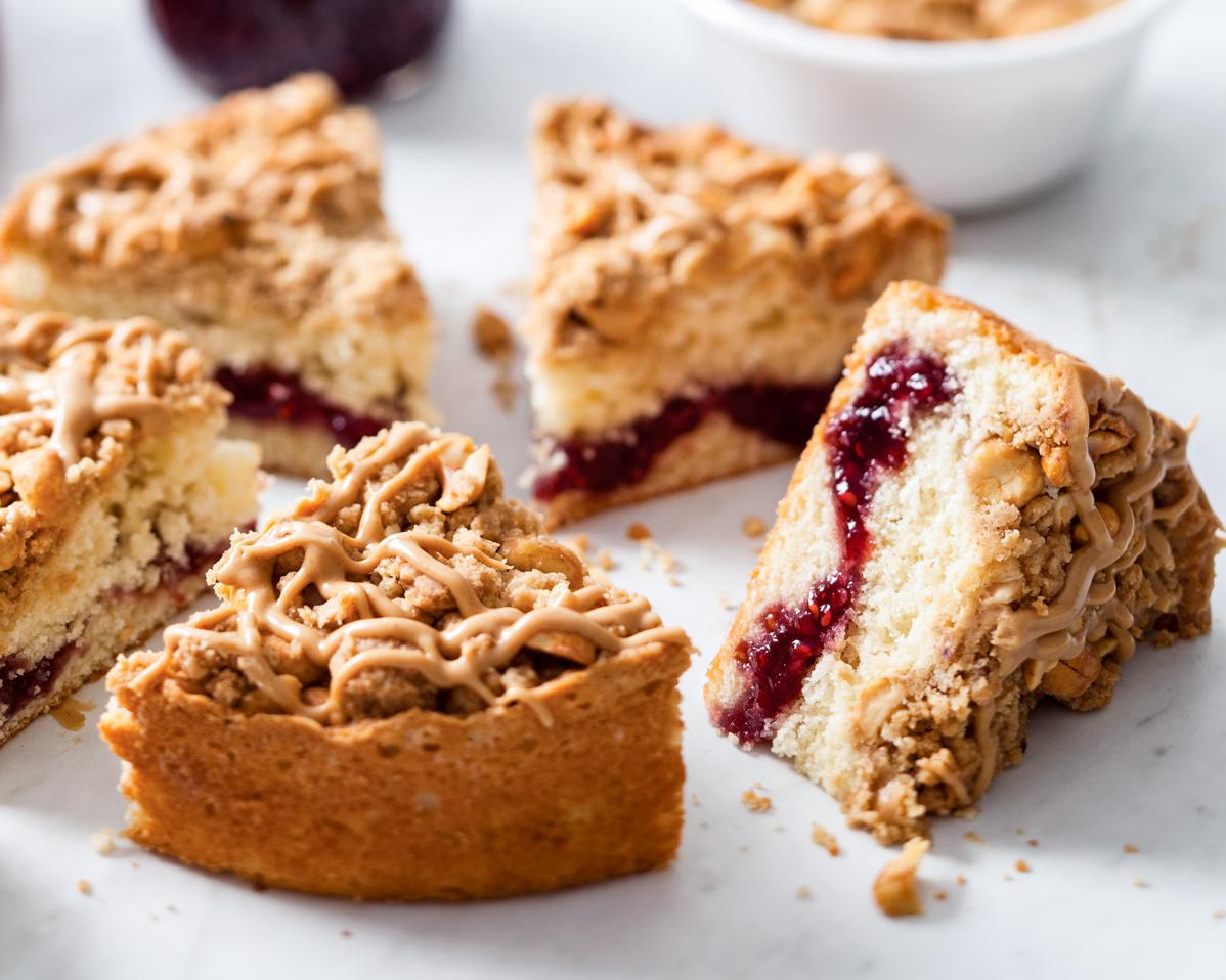  Start your mornings with a delightful twist – Peanut Butter and Jelly Coffee Cake.