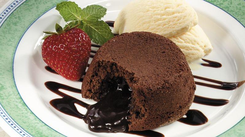 Sure, here are some creative captions for the Molten Chocolate Cakes With Mocha Sauce recipe:
