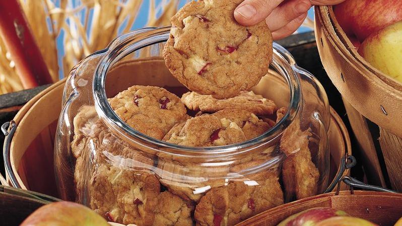 Sure thing! Here are 11 unique photo captions for the Apple Coffee Cookies recipe: