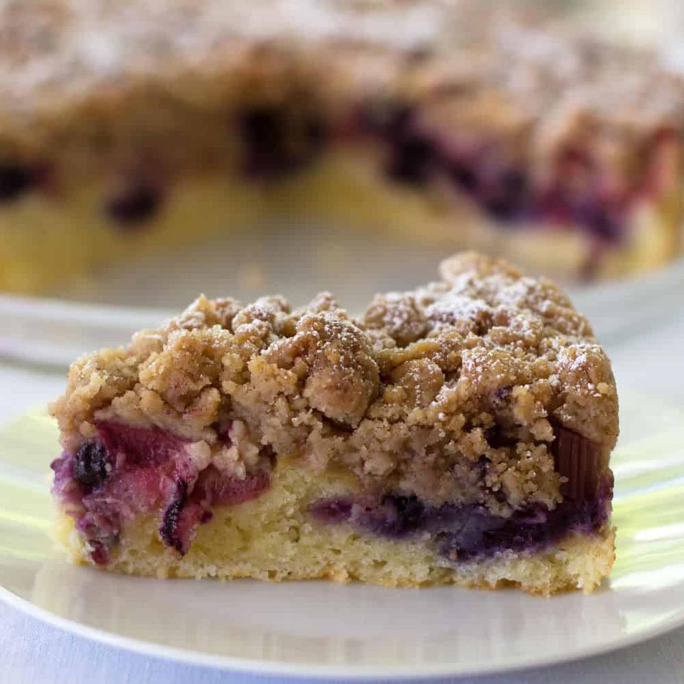  The best things in life are sweet, especially when it includes Rhubarb and Berry Coffee Cake!