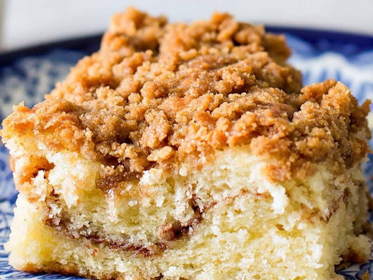  The cinnamon and nutmeg spice blend gives this cake a warm, cozy flavor that's perfect for chilly mornings.