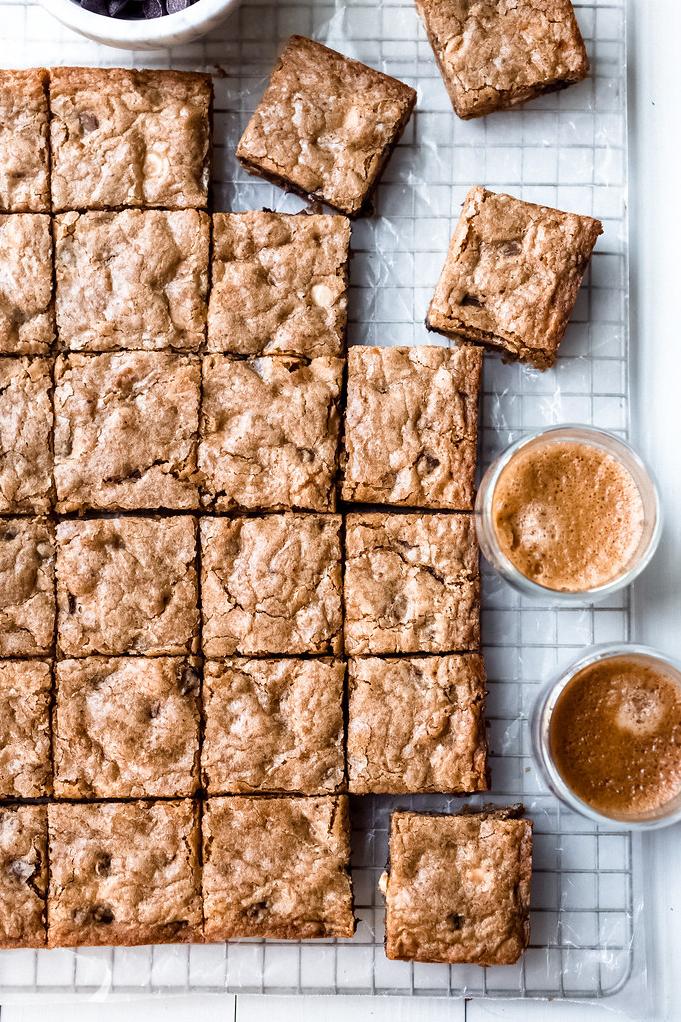  This Espresso White Chocolate Blondie is the perfect coffee pairing!